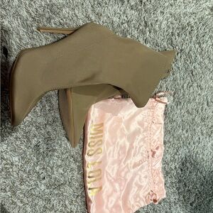 Miss Lola Taupe Heeled Boots